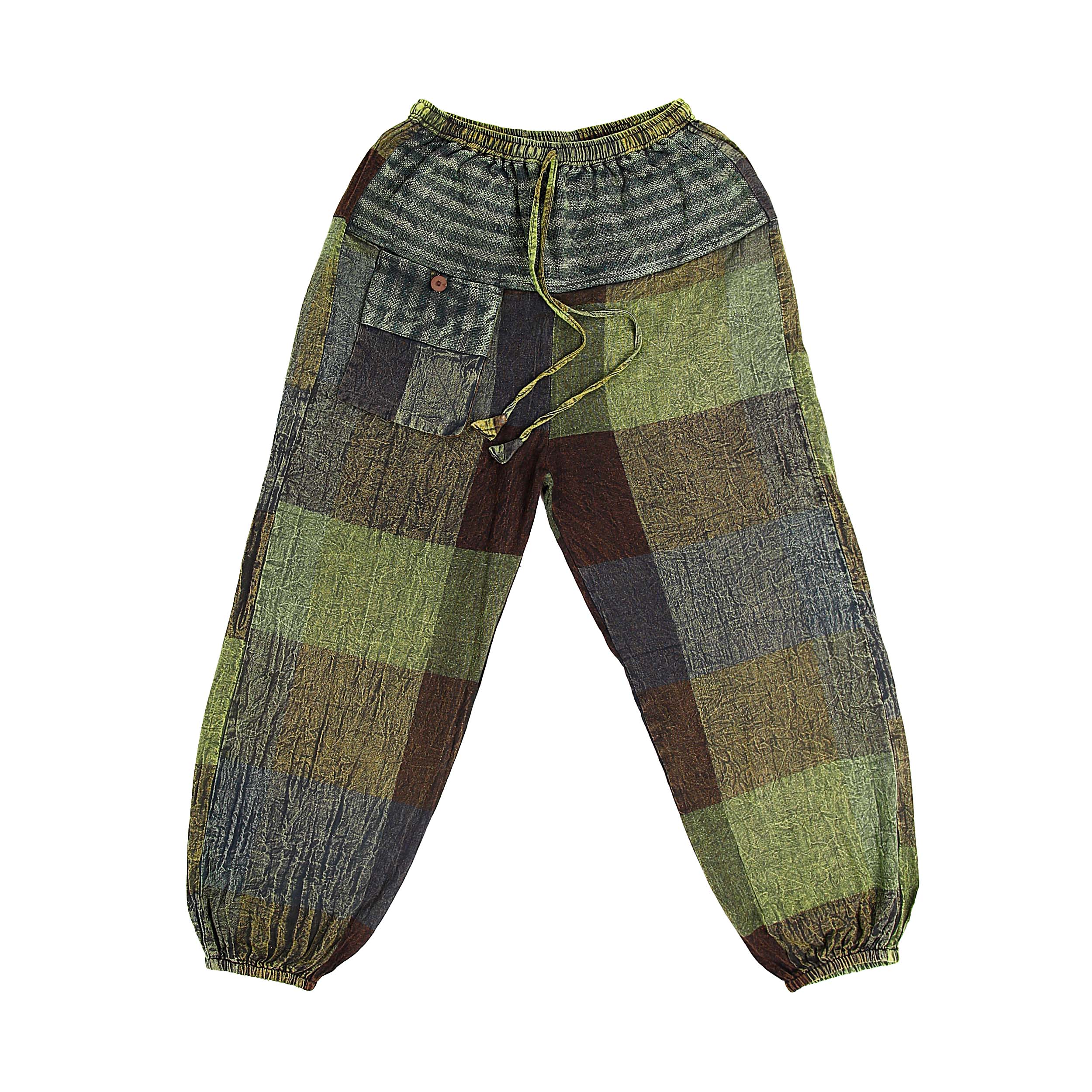 Harem Ghari Trousers - Green Patch