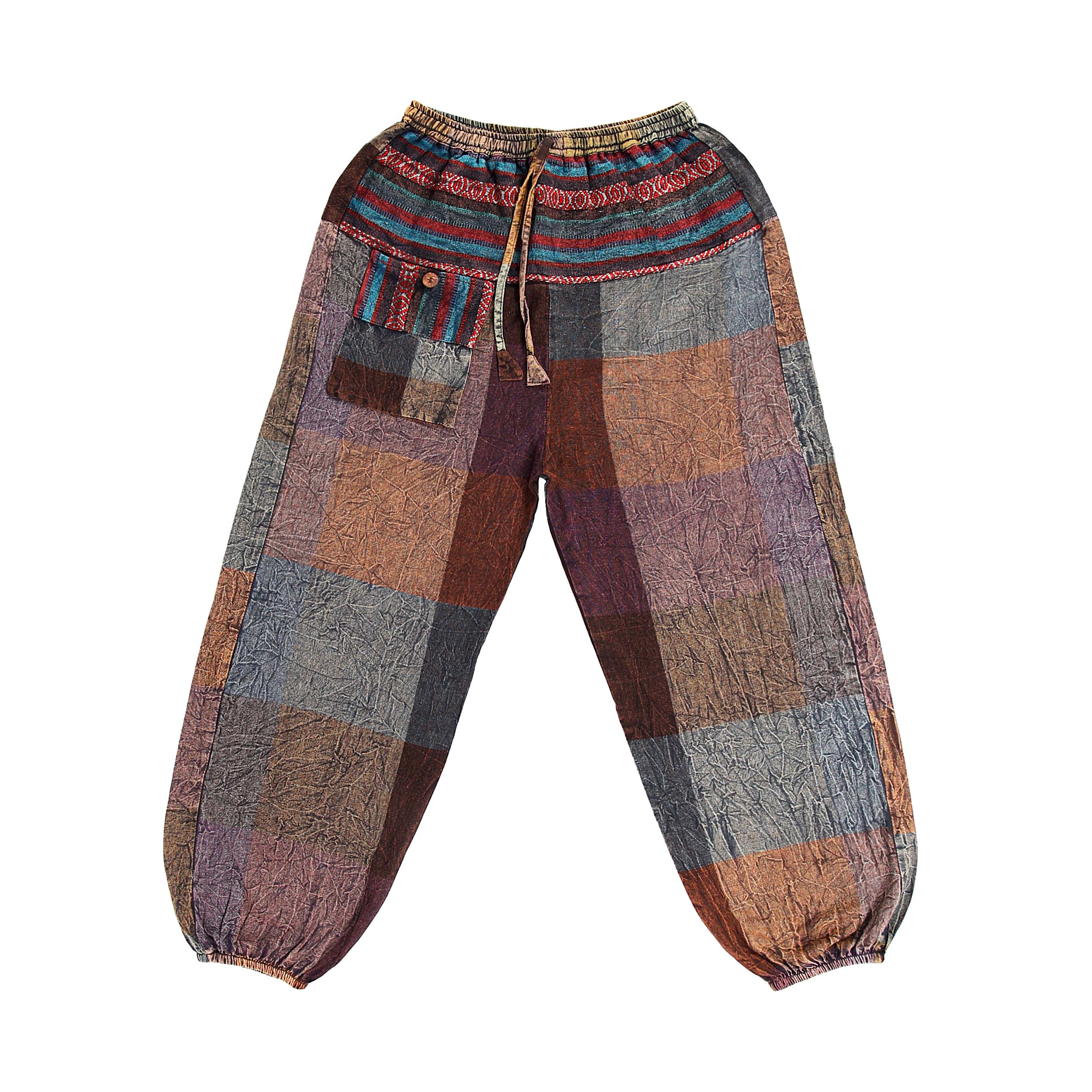 Harem Ghari Trousers - Brown Patch