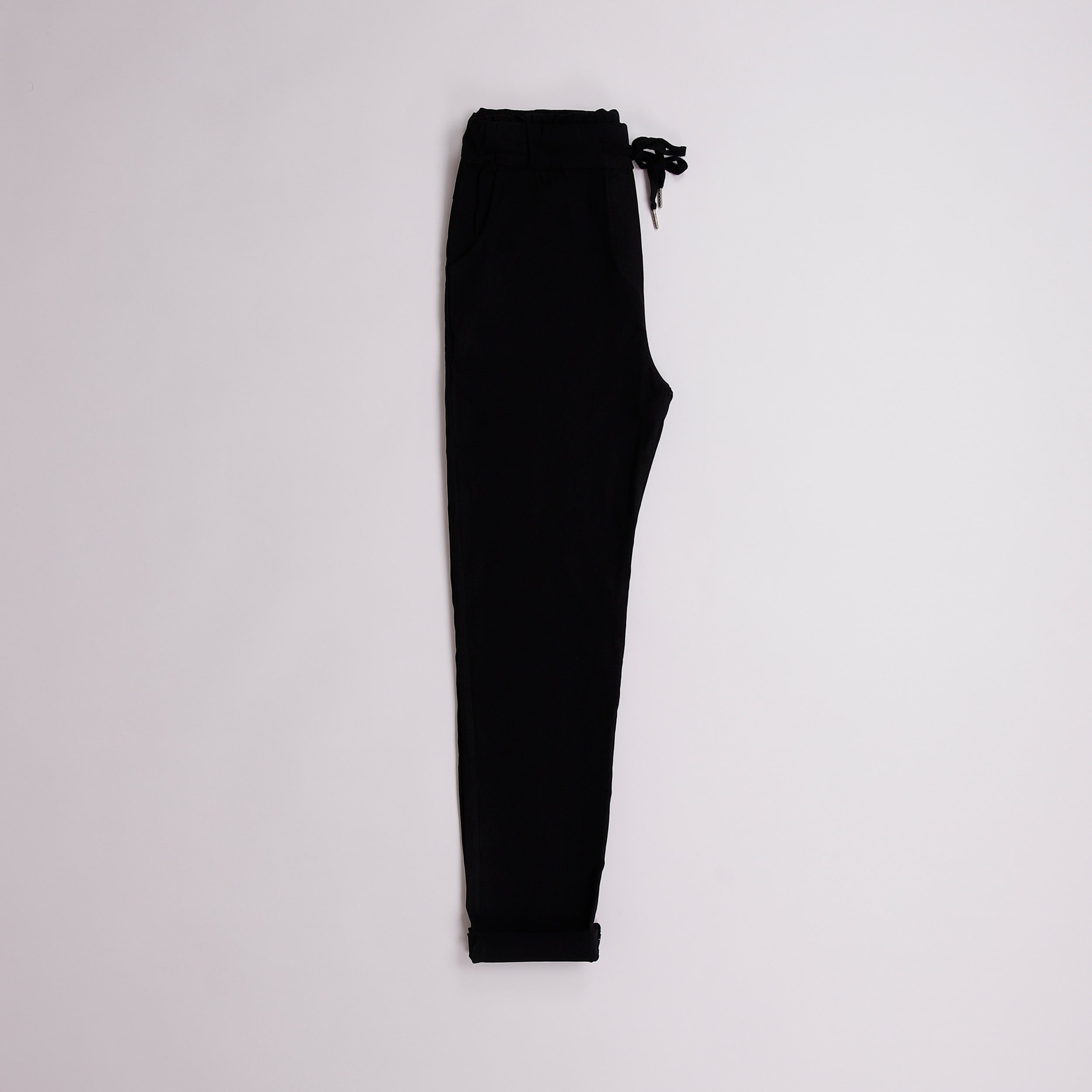 Plain Magic Stretch Trousers - Black