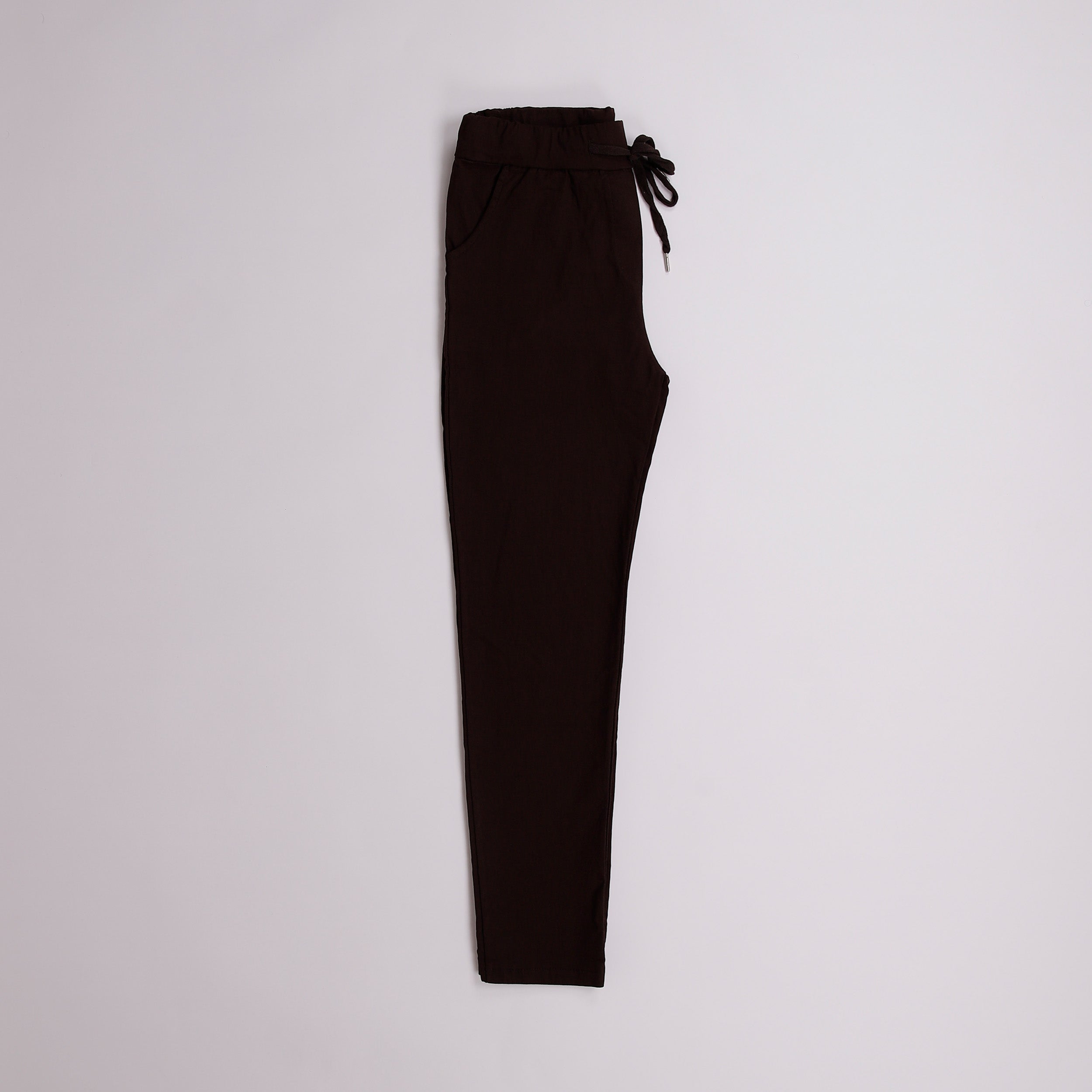 Plain Magic Stretch Trousers - Chocolate Brown