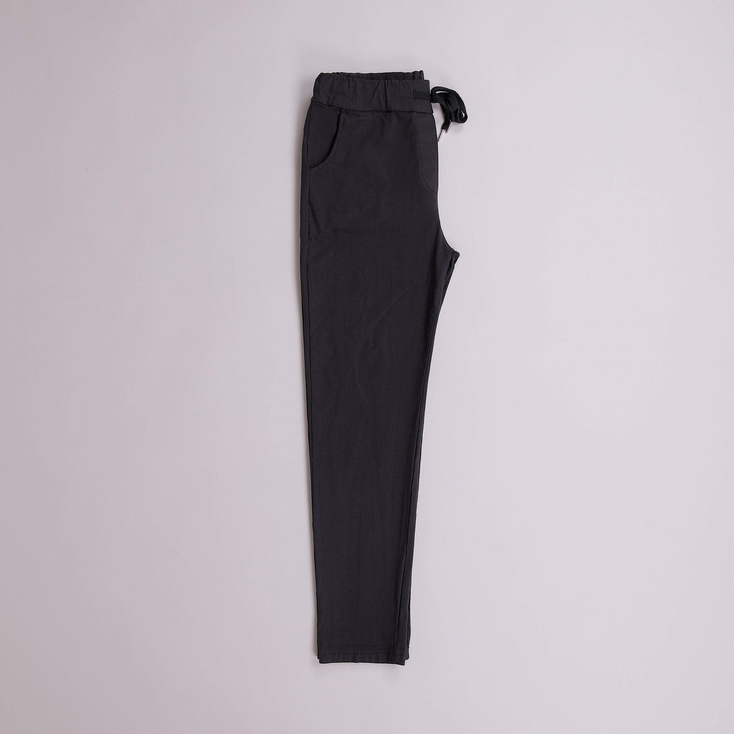 Plain Magic Stretch Trousers - Charcoal