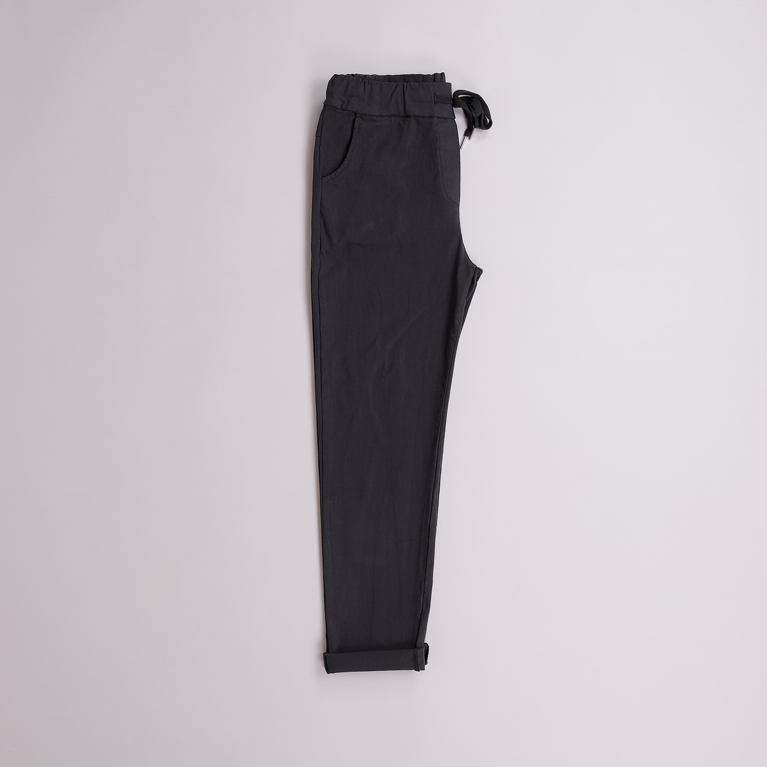 Plain Magic Stretch Trousers - Charcoal