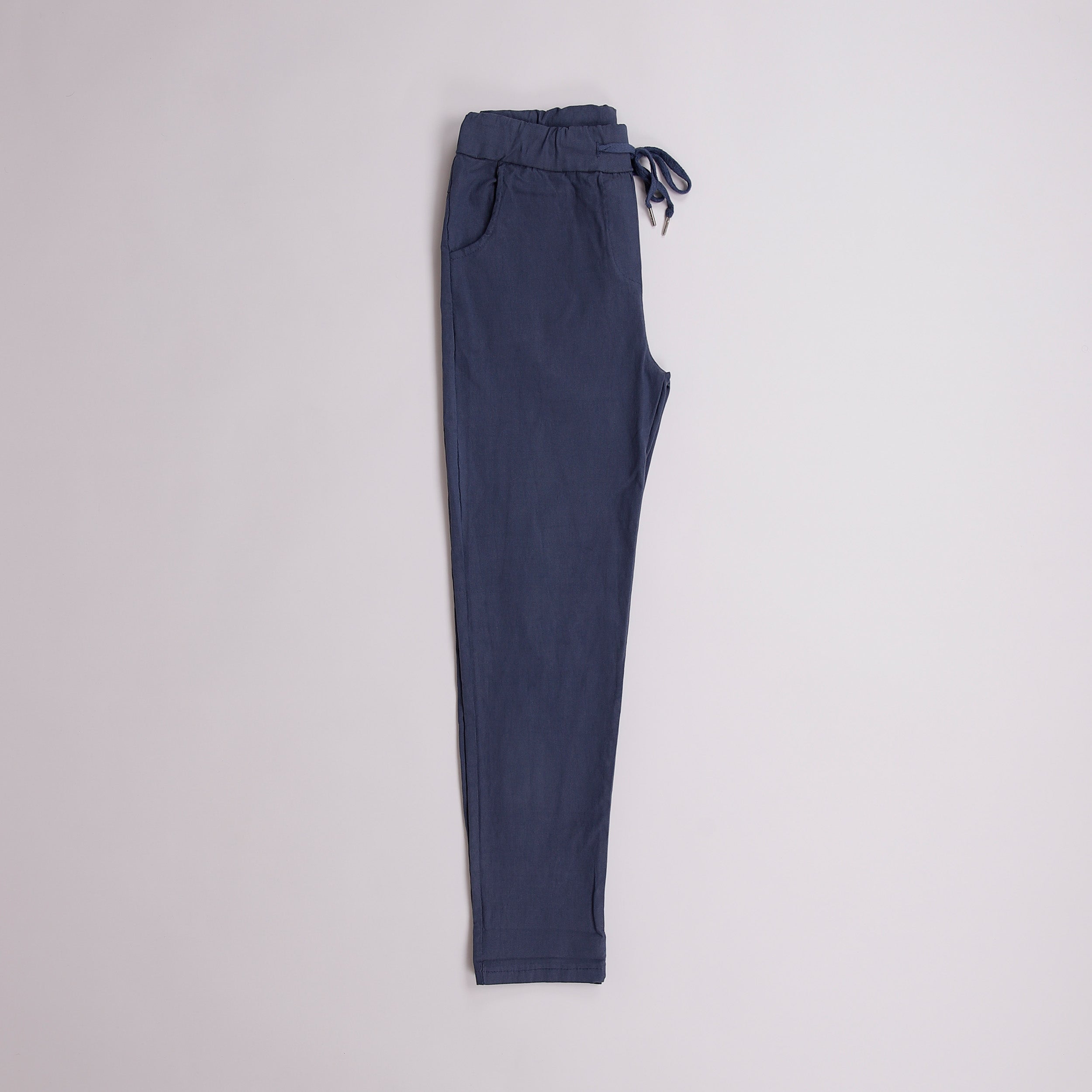 Plain Magic Stretch Trousers - Denim Blue