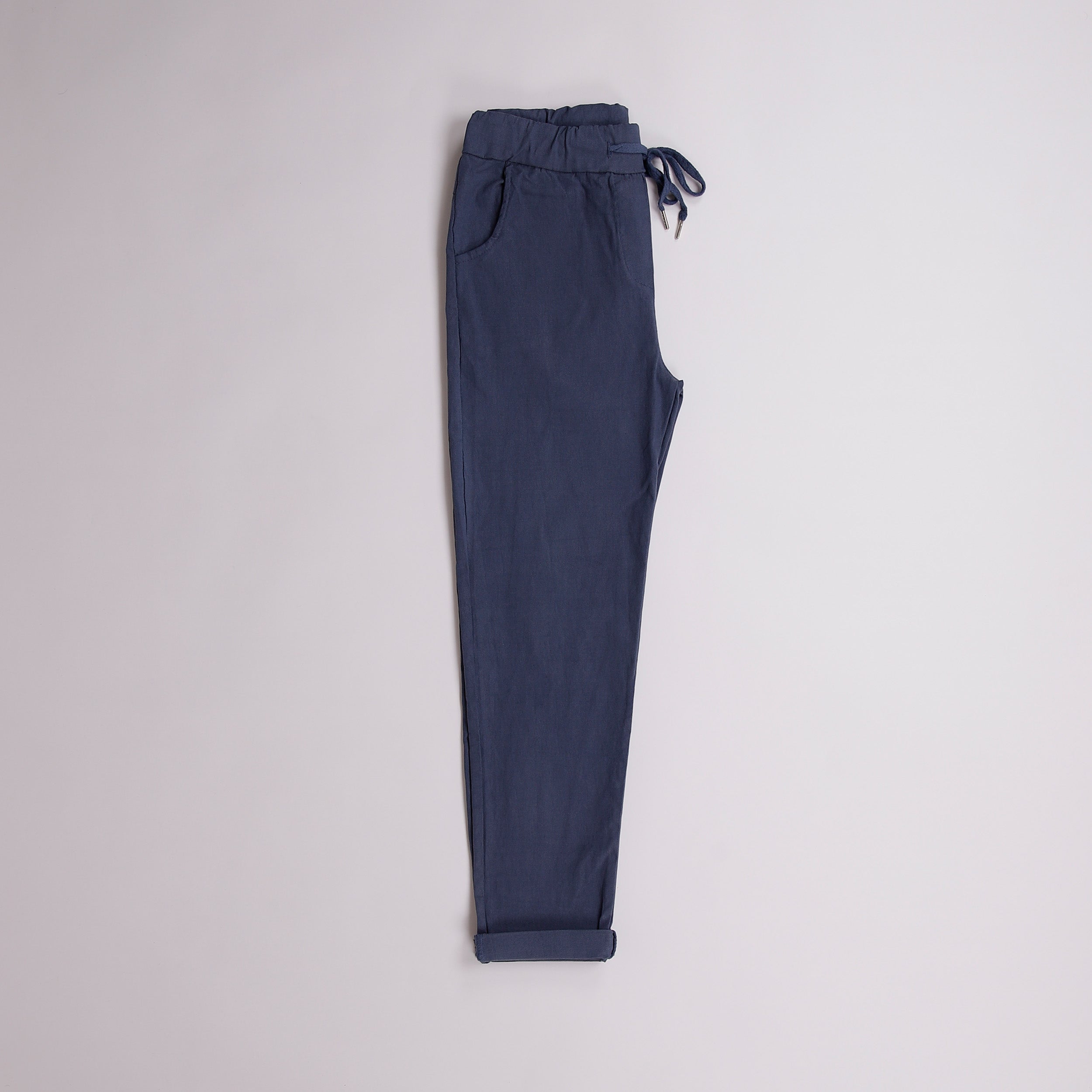 Plain Magic Stretch Trousers - Denim Blue