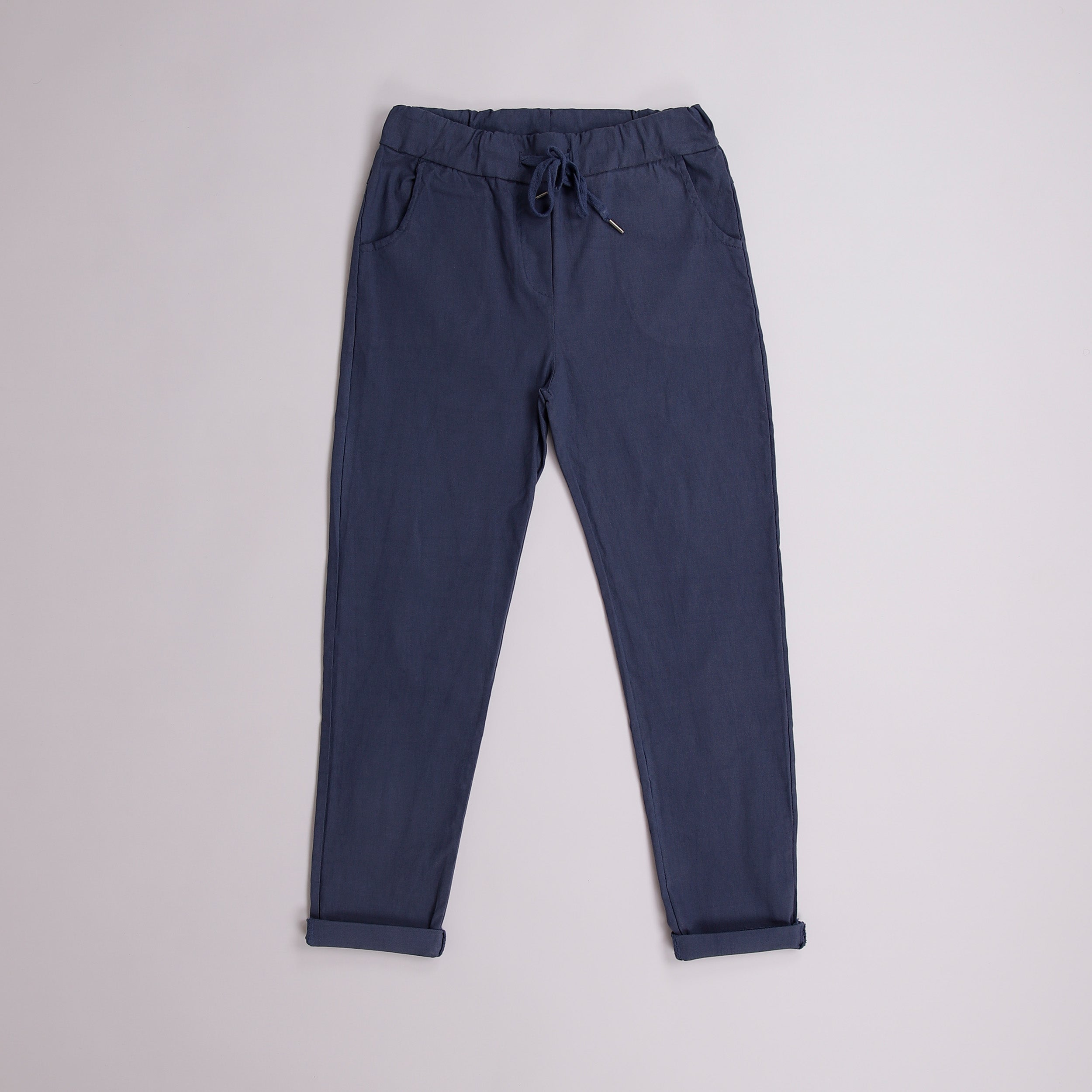 Plain Magic Stretch Trousers - Denim Blue