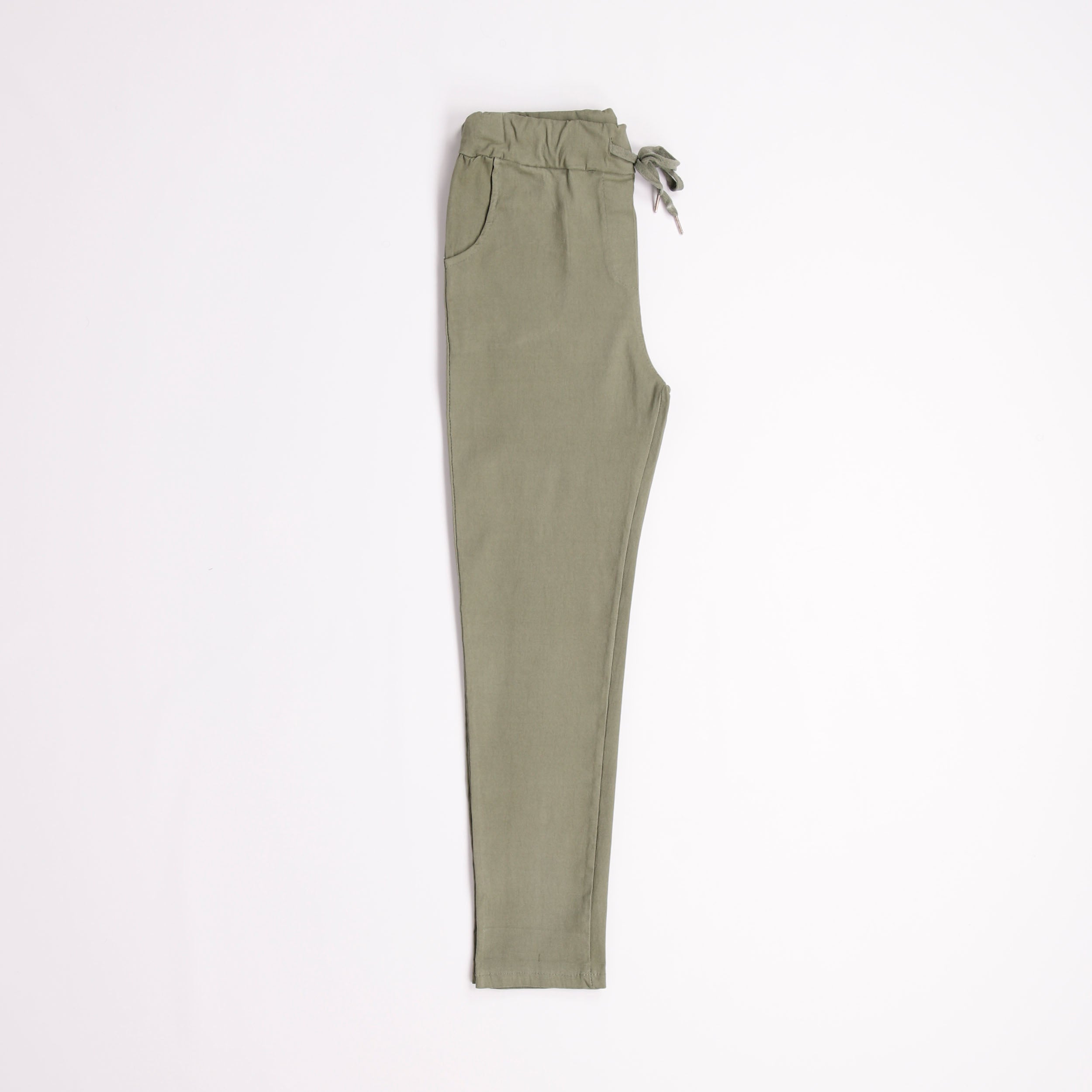 Plain Magic Stretch Trousers - Khaki