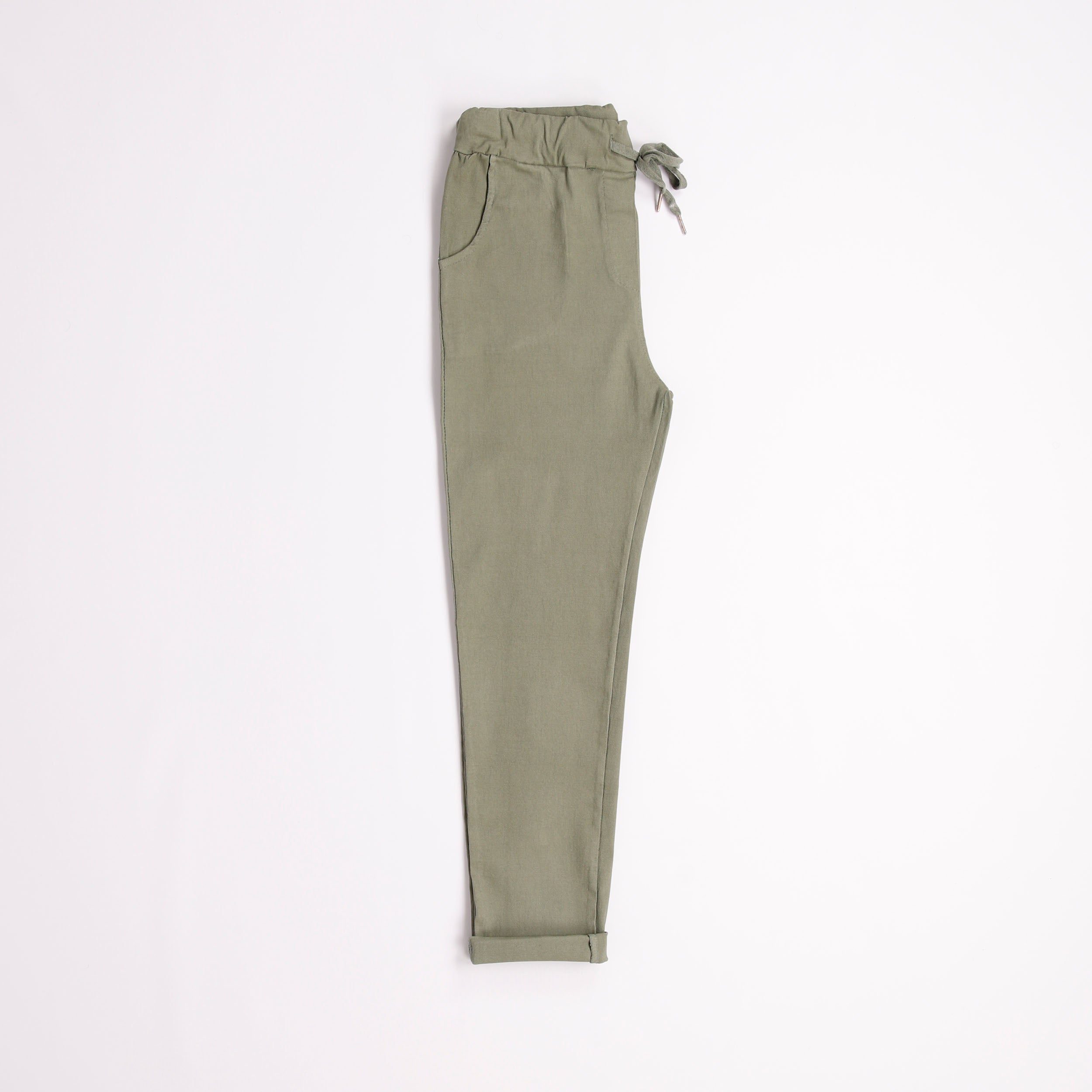 Plain Magic Stretch Trousers - Khaki