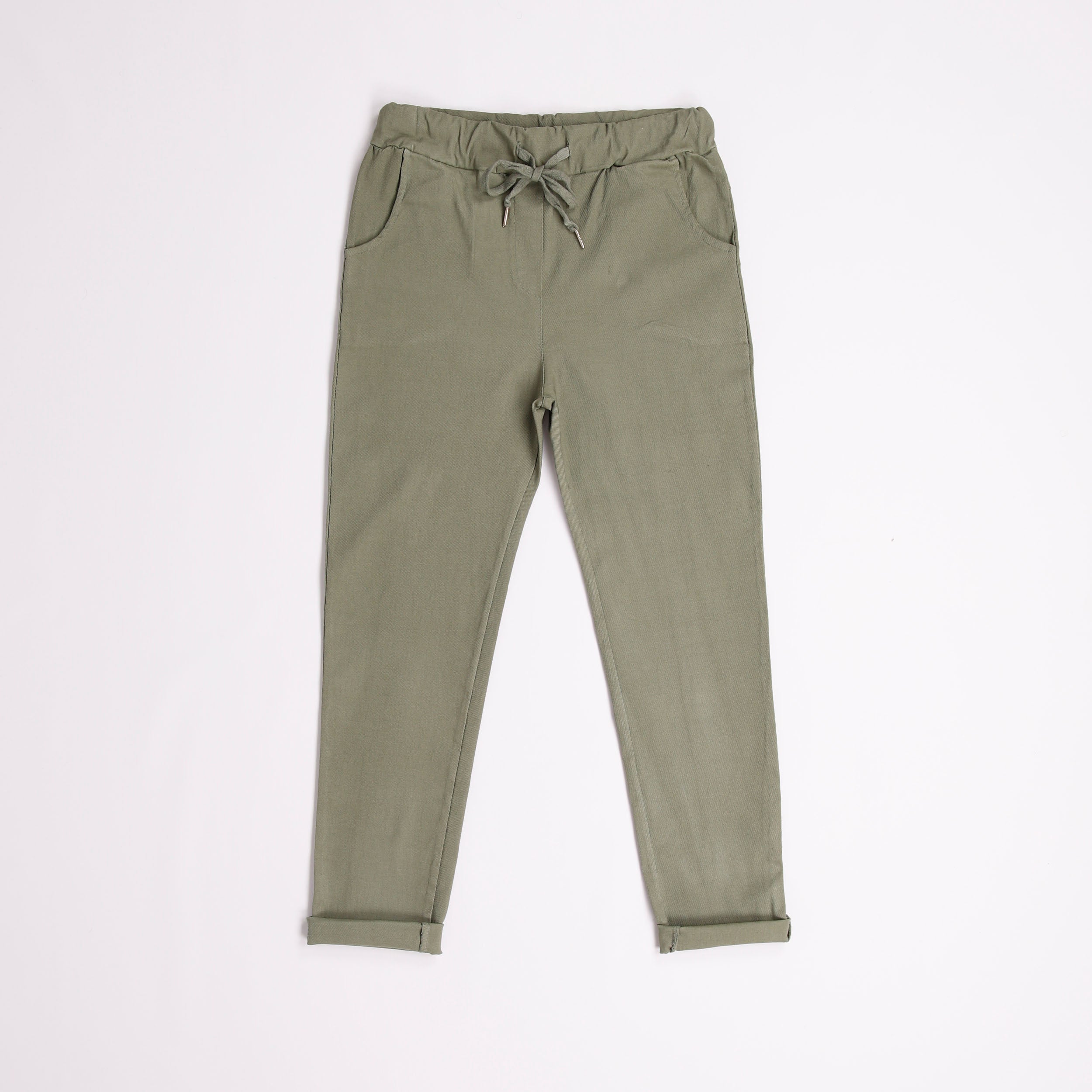 Plain Magic Stretch Trousers - Khaki