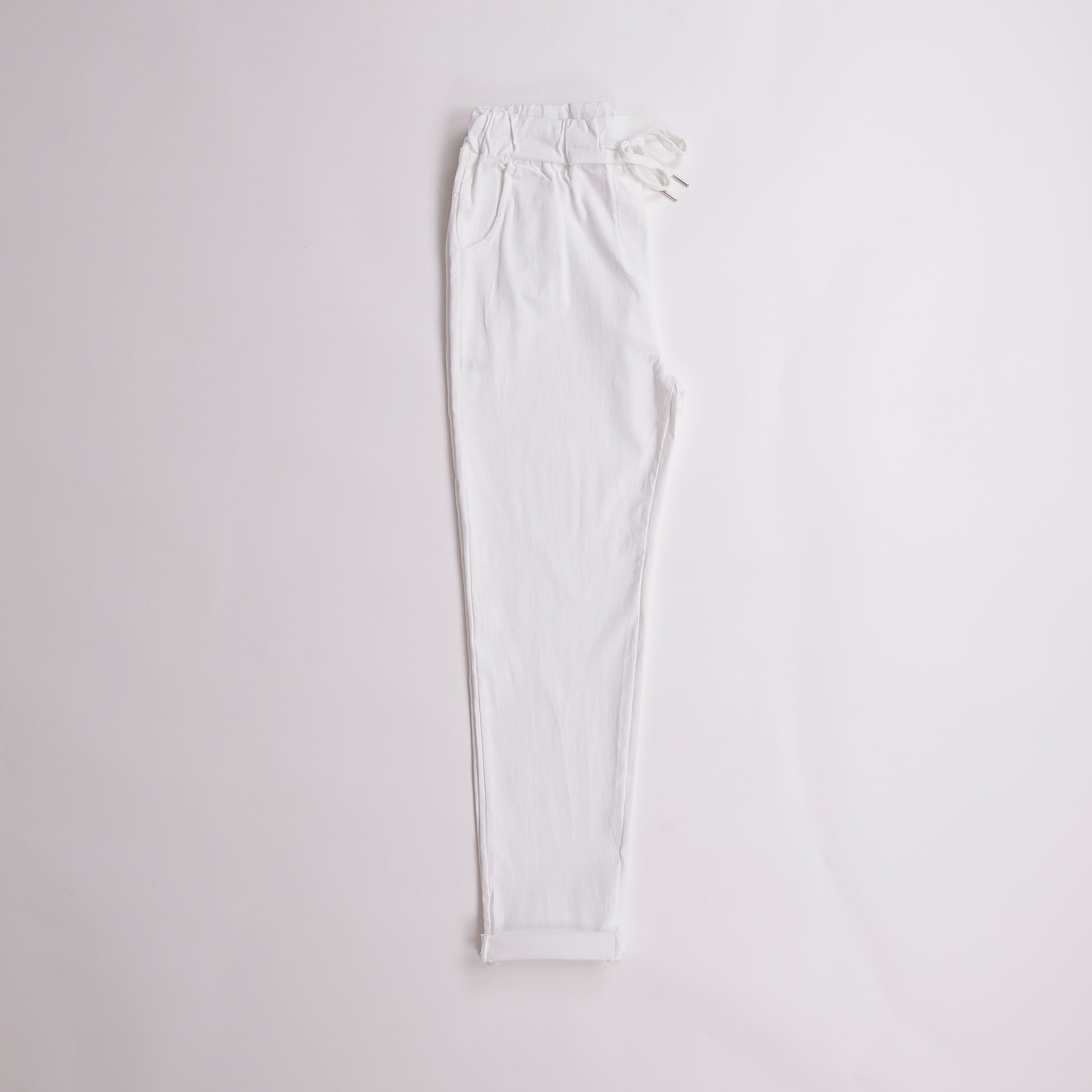 Plain Magic Stretch Trousers - White