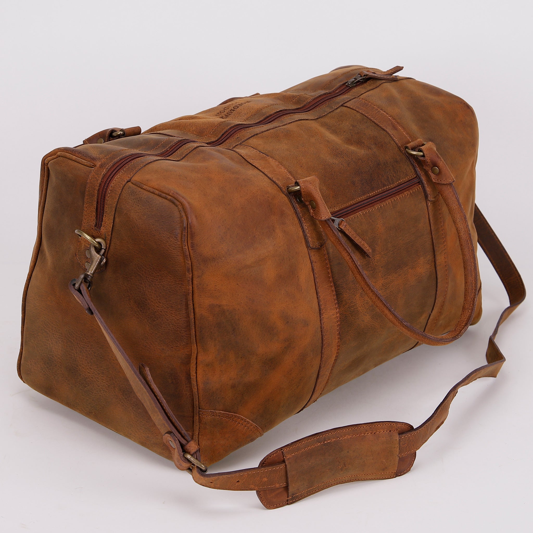 Leather Holdalls Bag 2881 - Brown