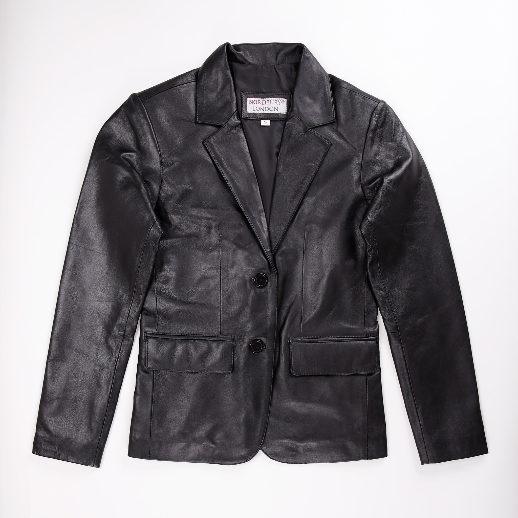 Women Leather Button Coat