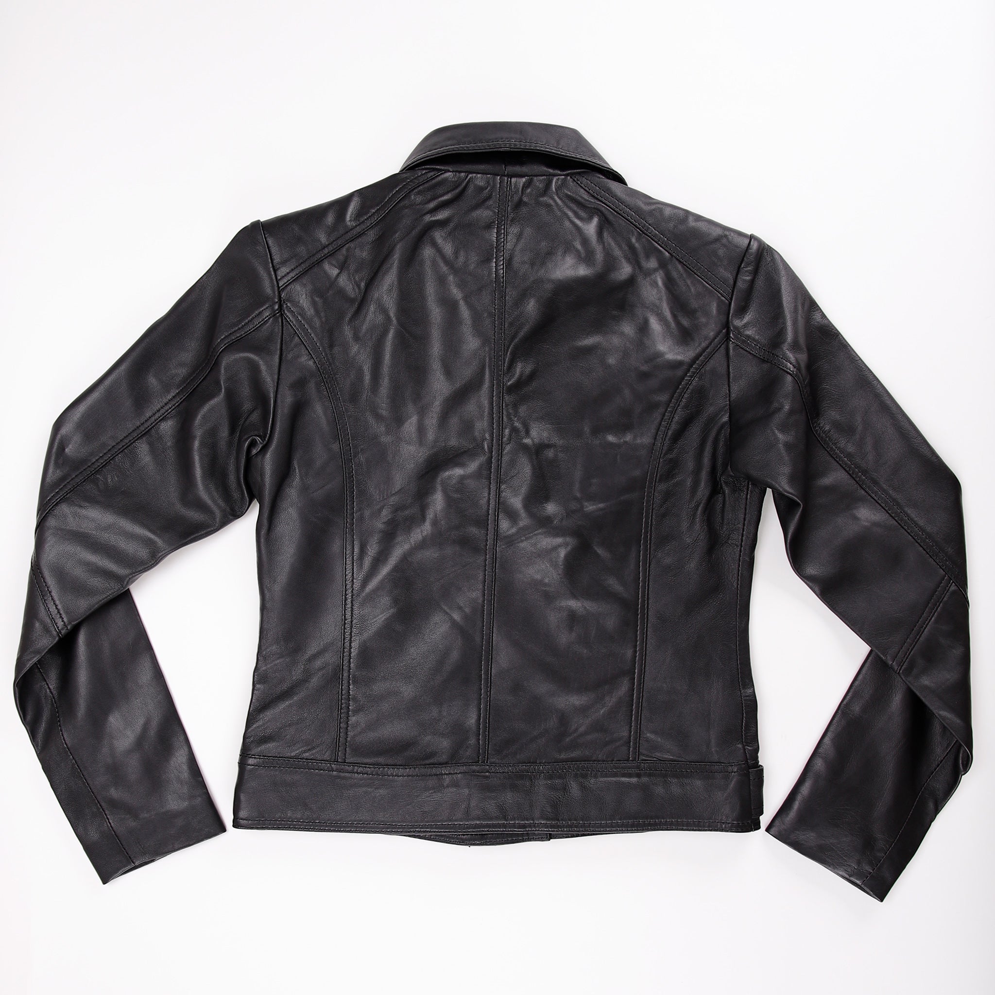 Women Soft Leather Cross Zip Biker Jacket