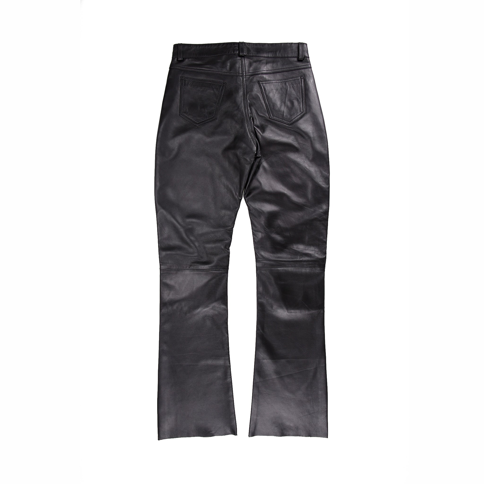 Women Leather Pants Bell Bottom