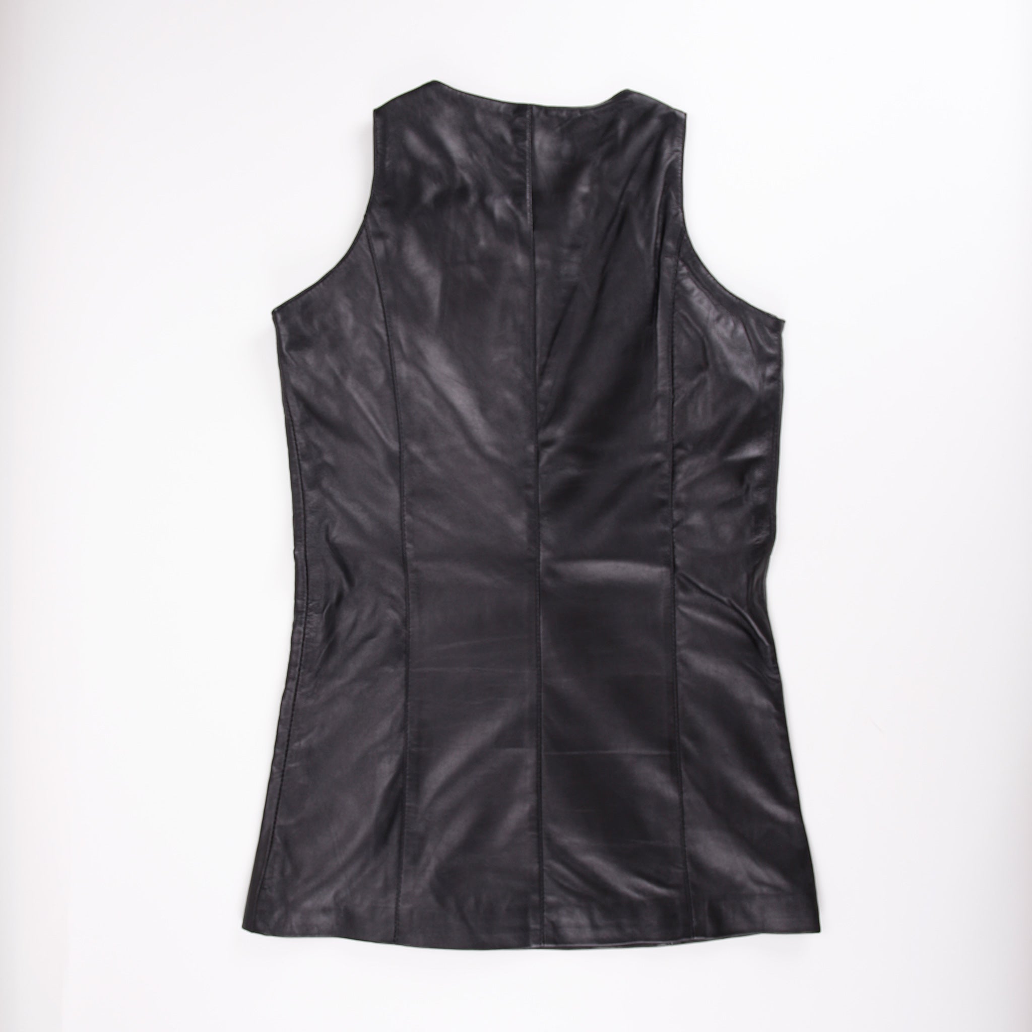 Women Leather Pinafore Dress