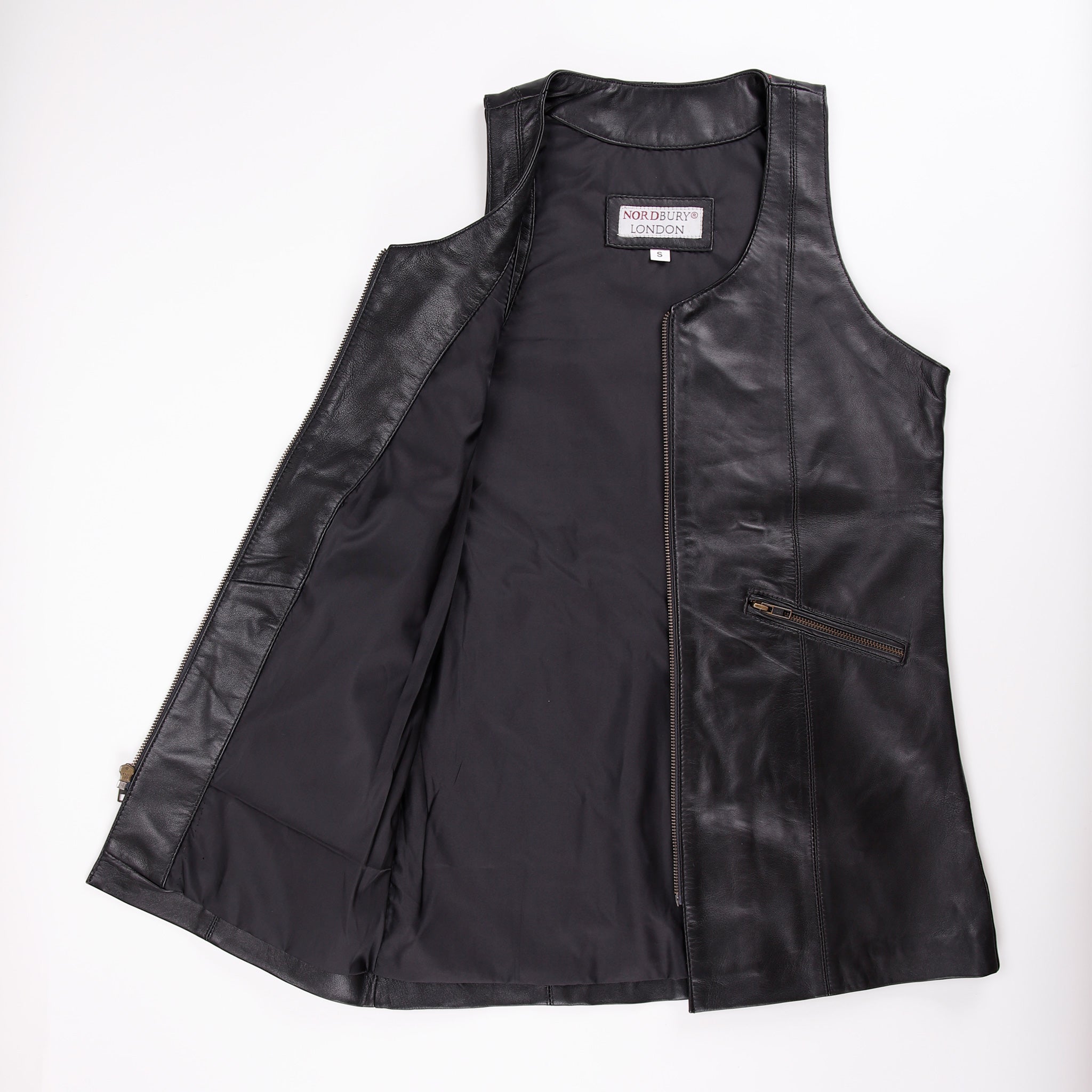 Women Leather Zip Through Pinafore Dress